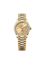 Rolex Datejust 31 Oyster, 31 mm, yellow gold and diamonds
