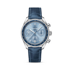 Speedmaster 38 38 mm, steel on leather strap