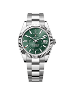 A- Rolex Sky-Dweller Stainless Steel, Green Index Dial, 42 mm