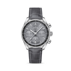 Speedmaster 38 38 mm, steel on leather strap