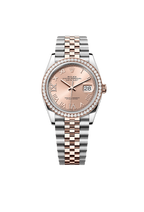 Rolex Datejust 36 Oyster, 36 mm, Oystersteel, Everose gold and diamonds