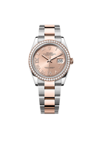 Rolex Datejust 36 Oyster, 36 mm, Oystersteel, Everose gold and diamonds