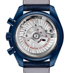 Speedmaster Moonphase 44.25 mm, blue ceramic on leather strap