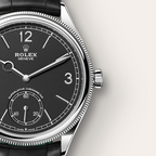 Rolex 1908 39 mm, 18 kt white gold, polished finish