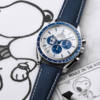 A- Speedmaster Anniversary Series 42 mm, steel on coated nylon fabric strap