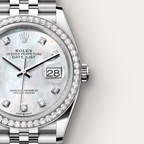 Rolex Datejust 36 Oyster, 36 mm, Oystersteel, white gold and diamonds