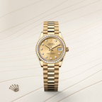 Rolex Datejust 31 Oyster, 31 mm, yellow gold and diamonds