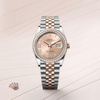 Rolex Datejust 36 Oyster, 36 mm, Oystersteel, Everose gold and diamonds