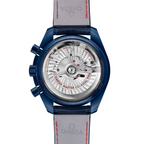 Speedmaster Moonphase 44.25 mm, blue ceramic on leather strap