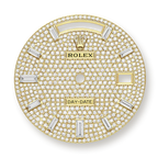 Rolex Day-Date Yellow Gold Pavé Dial Fluted Bezel