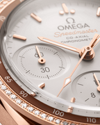 Speedmaster 38 38 mm, Sedna™ gold on leather strap