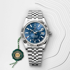 B- Rolex Sky-Dweller Stainless Steel, Blue Index Dial, 42 mm