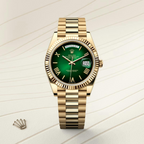 A- Rolex Day-Date 40 Oyster, 40 mm, yellow gold