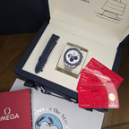 B- Speedmaster Anniversary Series 42 mm, steel on coated nylon fabric strap